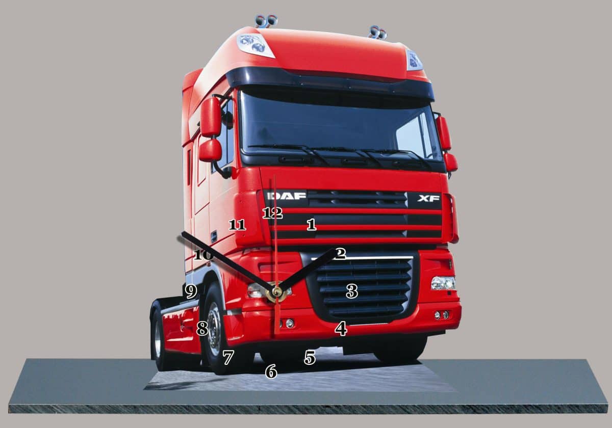 Horloge Miniature Camion DAF -11 – Décor Murale Auto-Horloge – 20x30 Cm – Neuf