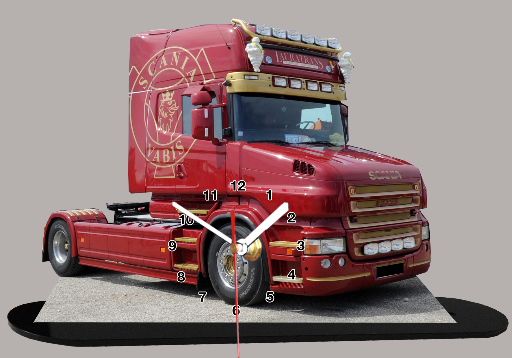 Truck Suédois Scania décoré miniature camion truck horloge