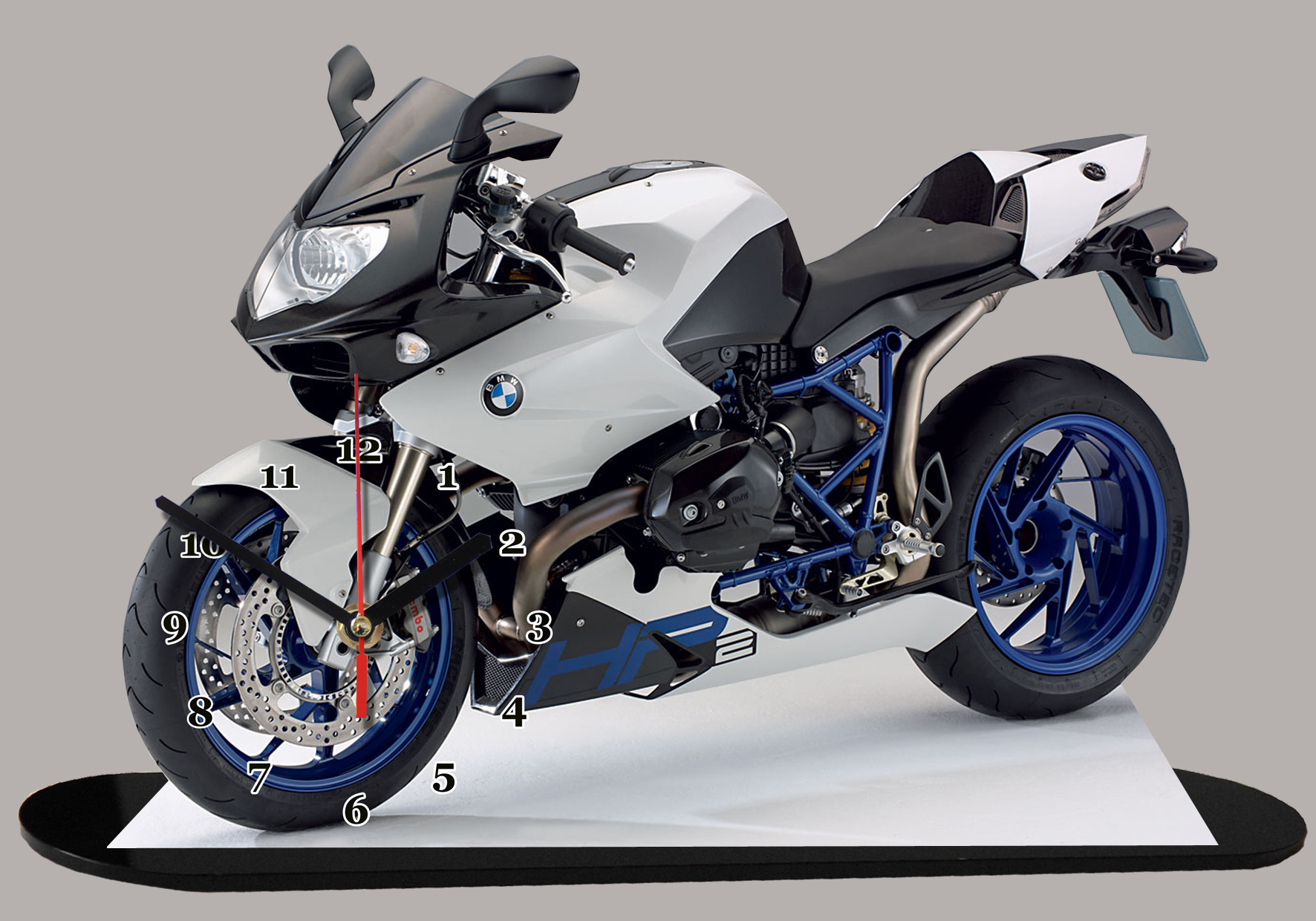 Moto BMW s 1200 HP 2, en miniature moto horloge