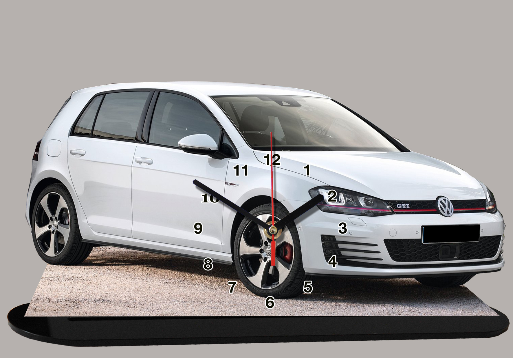 VOLKSWAGEN GOLF GTI VI blanche en auto horloge miniature