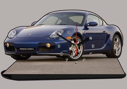 Porsche Cayman en miniature auto horloge