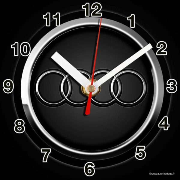 logo Audi -01 en horloge murale