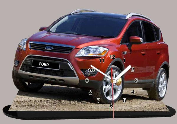 Ford Kuga rouge 02 en miniature auto horloge