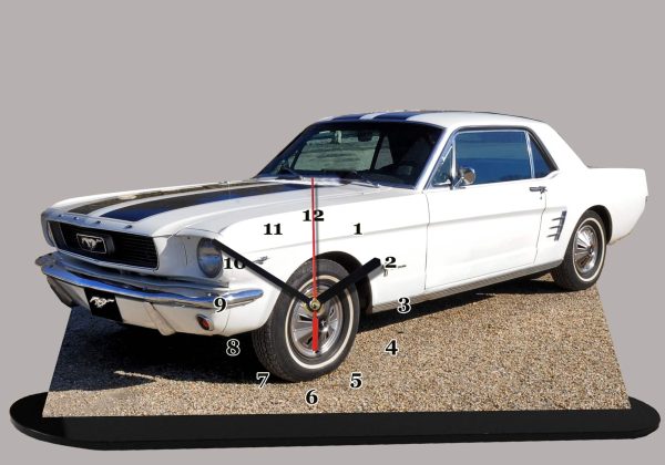 Ford Mustang 09 Blanche, bande bleue