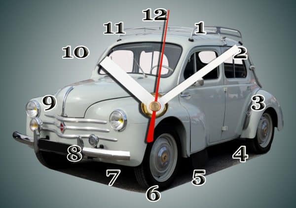 R 4cv grise en horloge murale 14