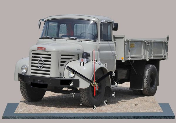 Camion Rétro Berliet 03 en Horloge miniature