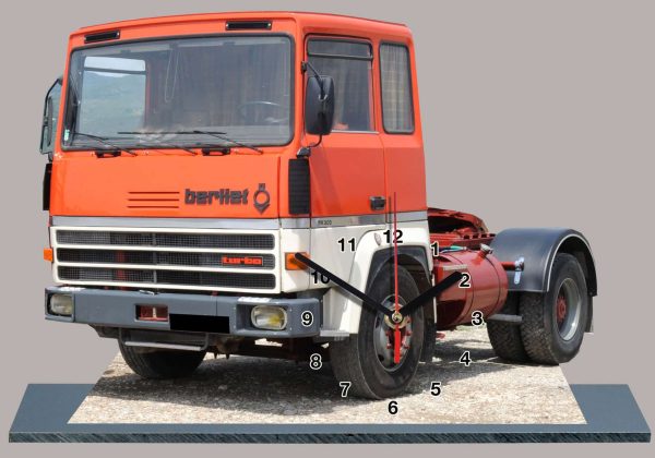 Camion Rétro Berliet  06 en Horloge miniature