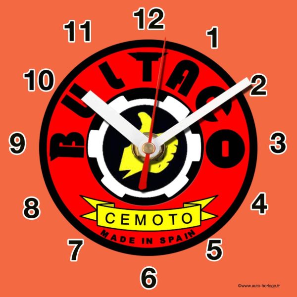 logo Moto Bultaco en horloge murale 01