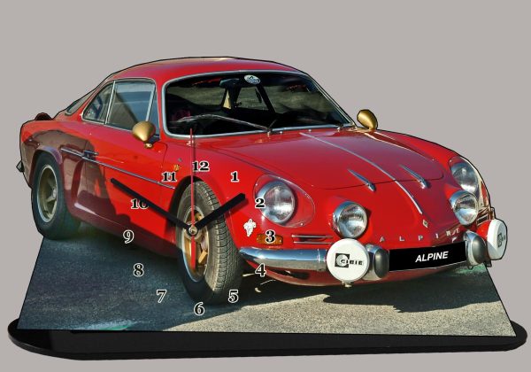 Alpine Renault A110 rouge -03 en horloge miniature