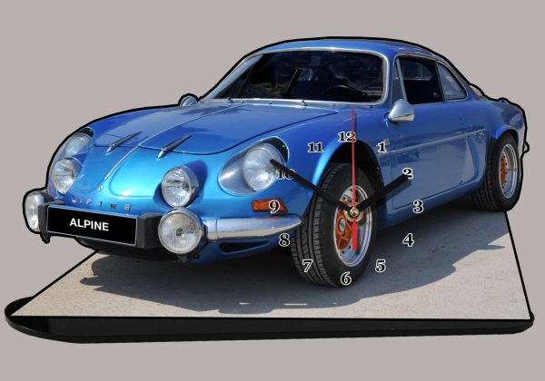 Alpine Renault A110 bleu -06 en horloge miniature