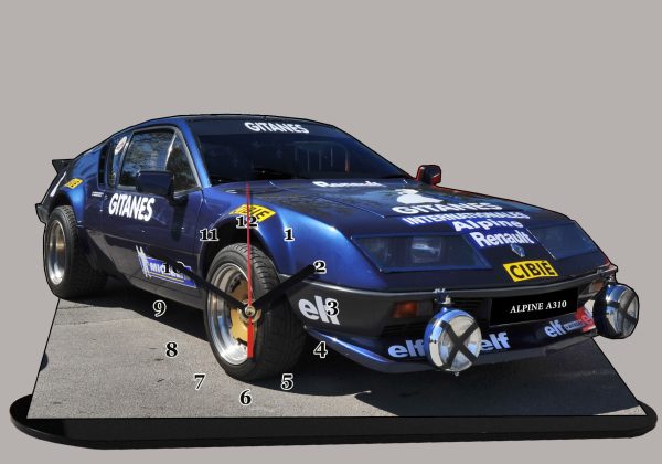 Alpine Renault A310 bleu-04 en horloge miniature
