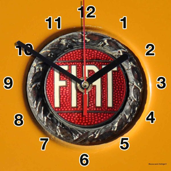 logo ancien Fiat en horloge murale 02