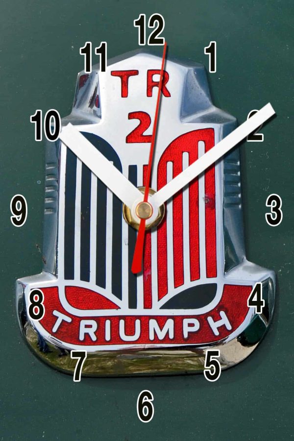 logo Triumph TR2 en horloge murale 01