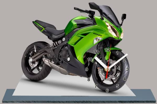 Moto, Kawasaki ninja ER6F vert en horloge 09
