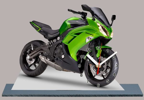 Moto, Kawasaki ninja ER6F vert en horloge 09