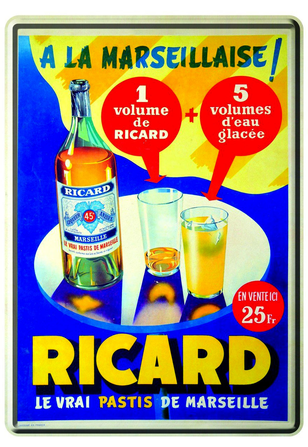 Plaque alu ricard, le cadeau original