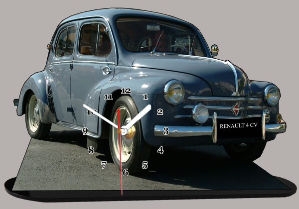 Renault 4cv grise 3 moustaches en horloge miniature 04