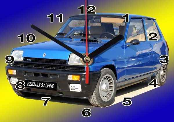 Renault 5 Alpine en horloge murale 01