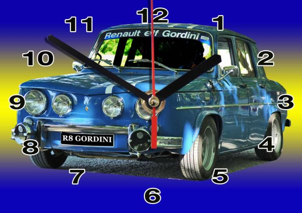 Renault 8 Gordini en horloge murale 02