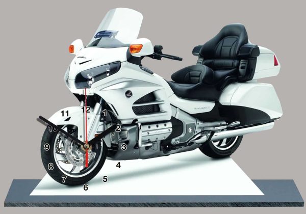 Honda Goldwing blanc, moto en horloge miniature 03