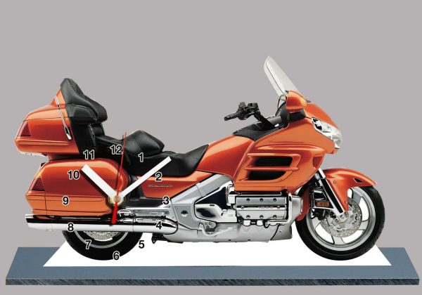 Honda Goldwing orange, moto en horloge miniature 06