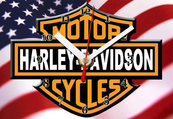 logo Harley Davidson  en horloge murale 01
