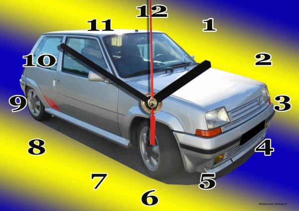 Renault 5 GT Turbo en horloge murale 13