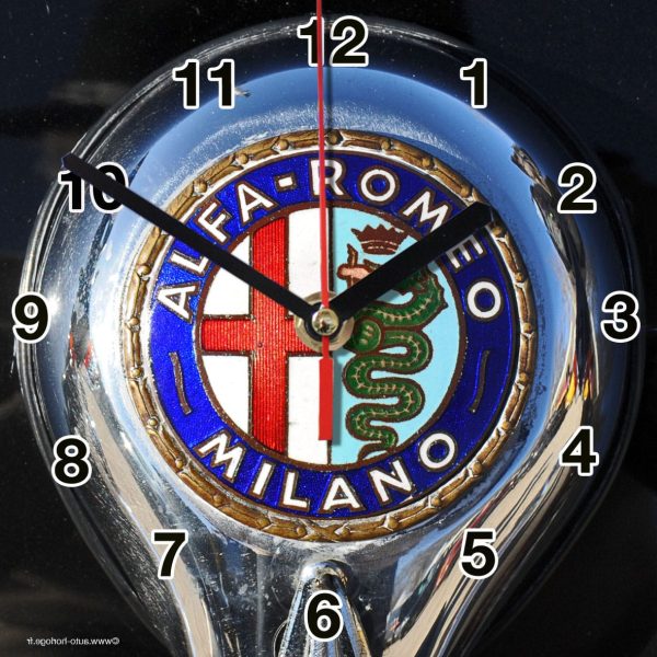Logo Alfa 02m en horloge murale