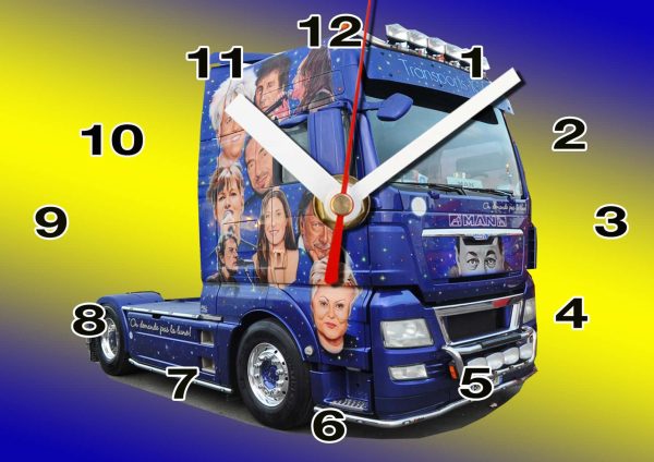 Camion les enfoires-01 en  horloge murale