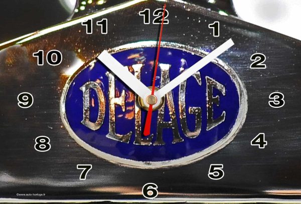 Logo calandres Delage-01 en horloge murale
