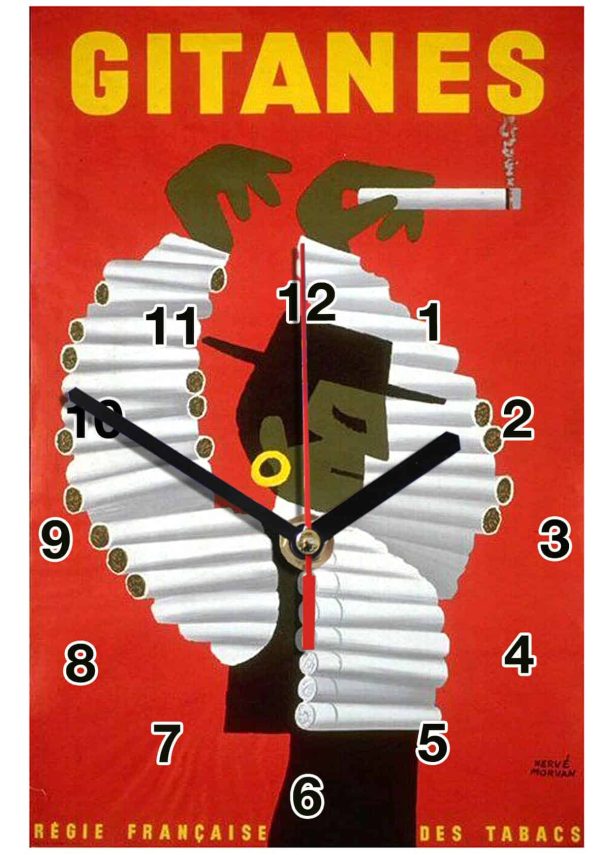 Pub Gitanes 01hm,  en horloge  vintage
