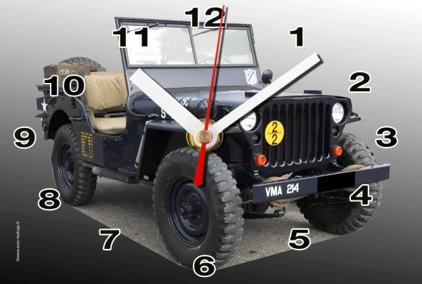 Jeep-01 en horloge murale