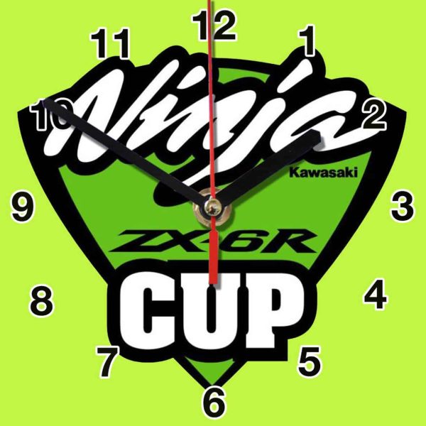 Logo Kawasaki-zx-6r-01m Ninja en horloge murale