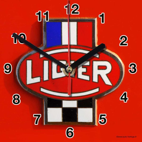 Logo calandre Ligier-02m en horloge murale