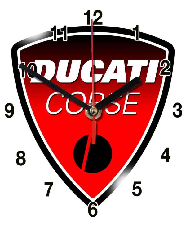 Logo Ducati-01m Corse en horloge murale