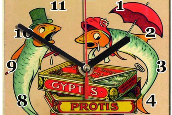 Pêcheries 01hm en horloge murale vintage