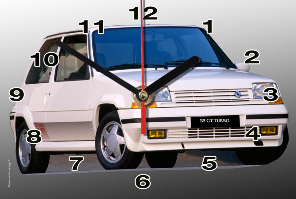 Renault 5 GT turbo en horloge murale