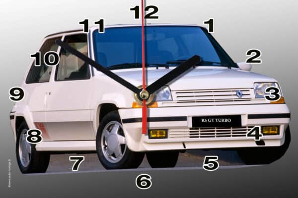 Renault 5 GT turbo en horloge murale