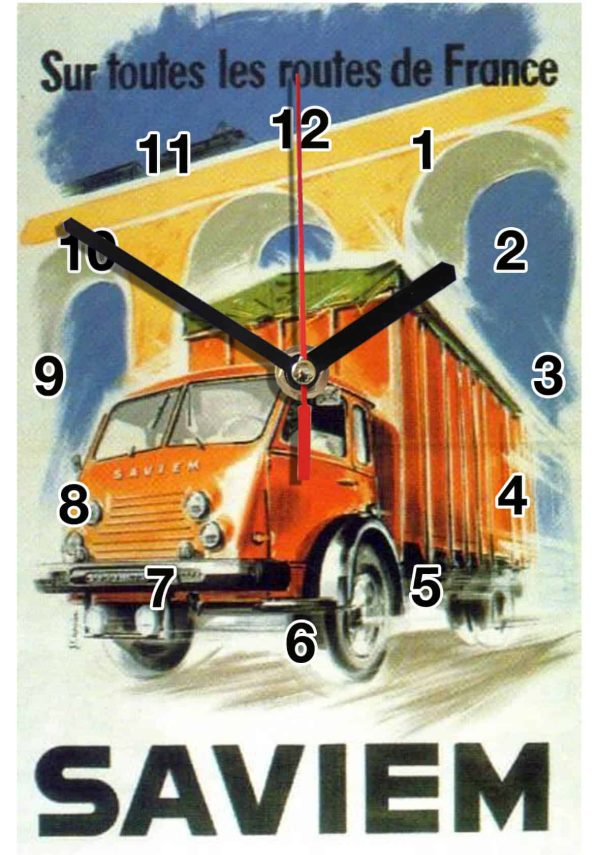 Saviem-01-hm  en horloge murale alu