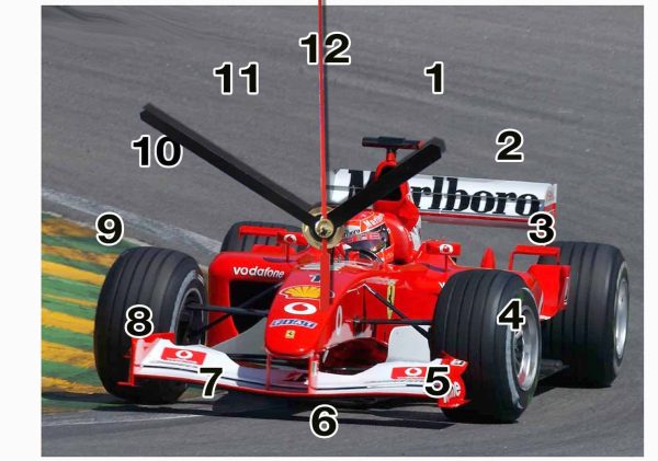 Schumacher-ferrari-01m en horloge murale