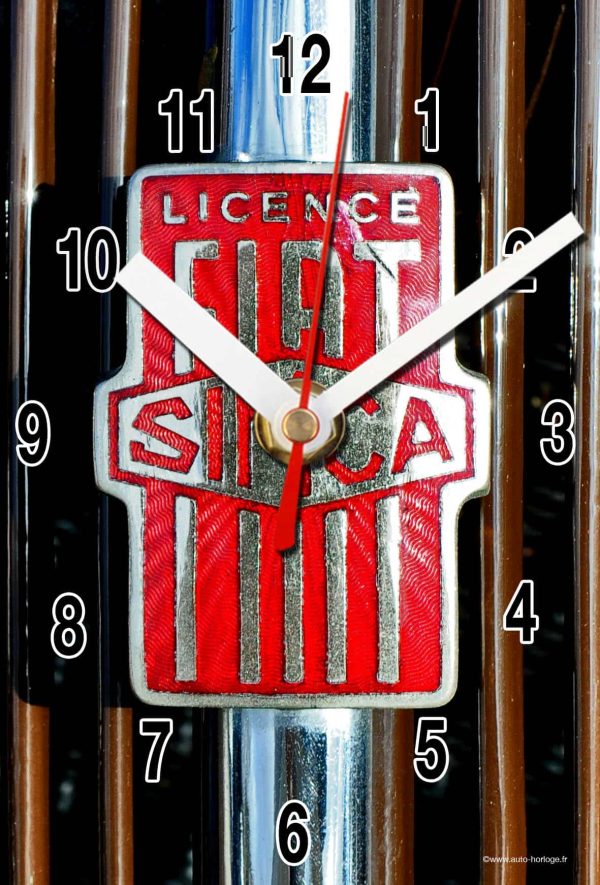 Logo Simca-01 rétro en horloge murale