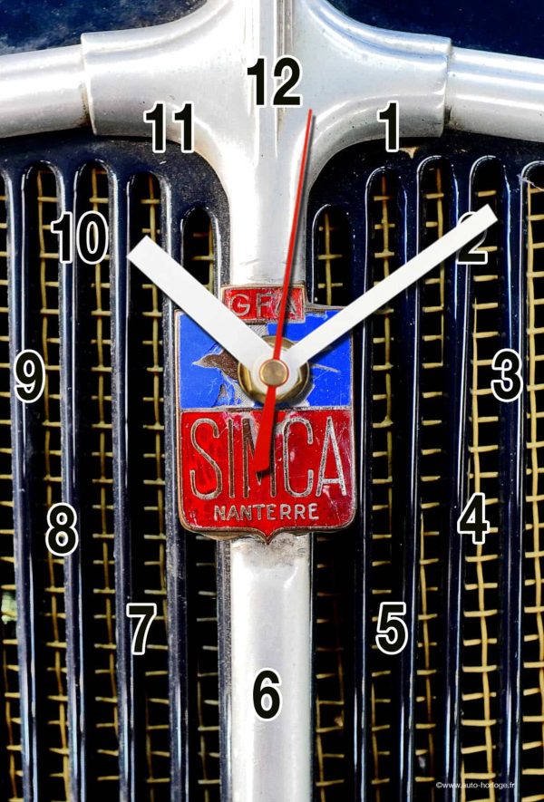 Logo Simca-03 rétro en horloge murale