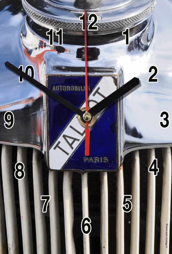 Logo vintage Talbot-01 en horloge murale