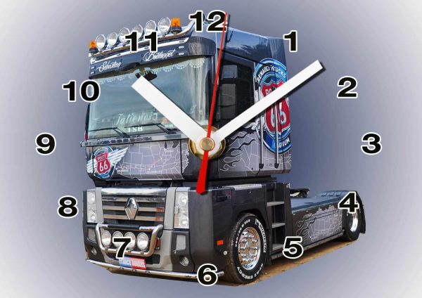 Truck-renault-01m  en horloge murale