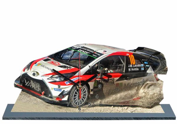 Jari Latvala, Monte Carlo 2017,Toyota Yaris wrc en horloge miniature sur socle 05