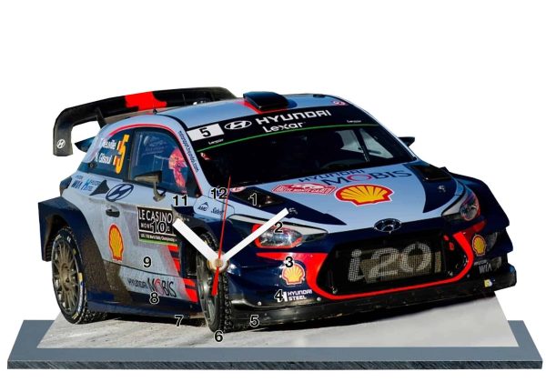 Thierry Neuville, Monte Carlo 2017,Hyundai i20 wrc en horloge miniature sur socle 06