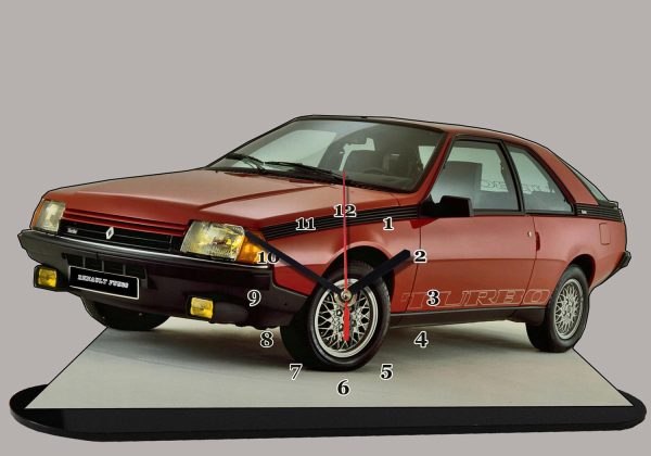 renault fuego en miniature auto horloge