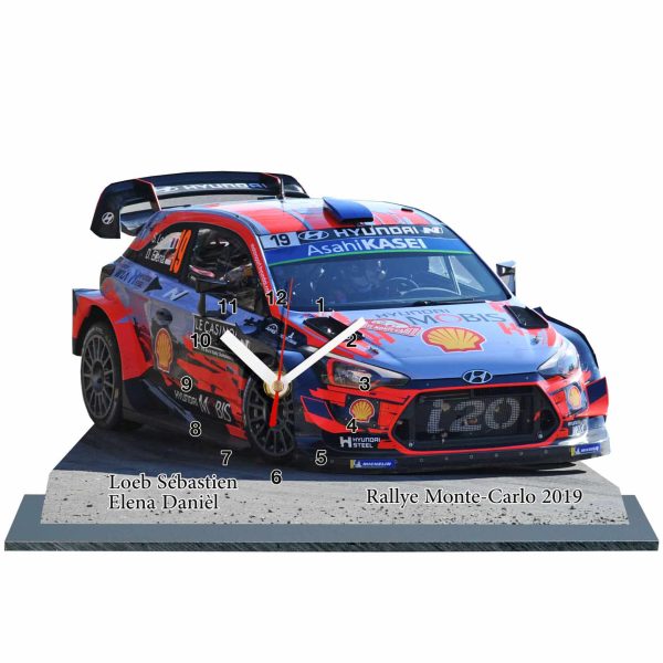 Sébastien Loeb, Hyundai 20 wrc, Rallye Monte-Carlo 2019 en horloge sur socle 01