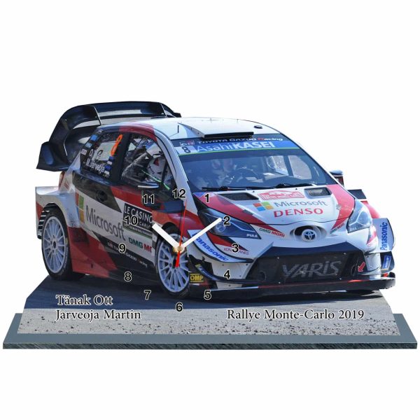 Ott Tänak, Toyota Yaris wrc, Rallye Monte-Carlo 2019 en horloge sur socle 01