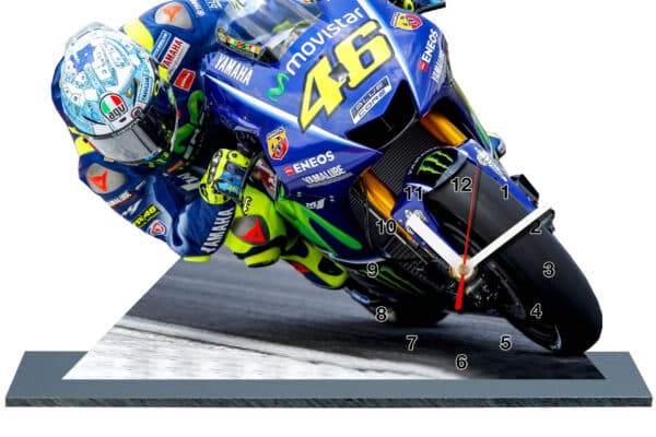 Valentino Rossi 2019, Yamaha 46 moto GP en horloge sur socle 11